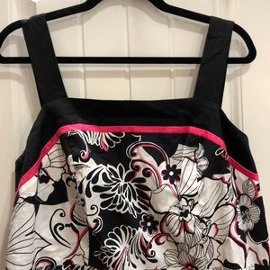 Floral sleeveless summer dress with changeable straps and smocking